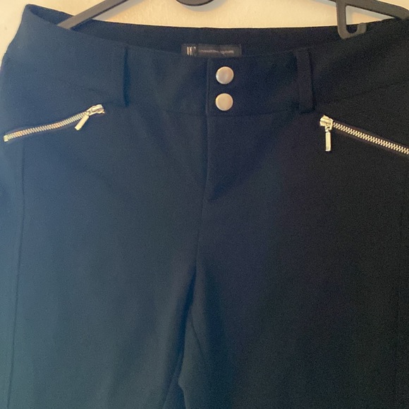New black trousers, front pocket zip detail. Slit back pockets, western dart. - Picture 2 of 4